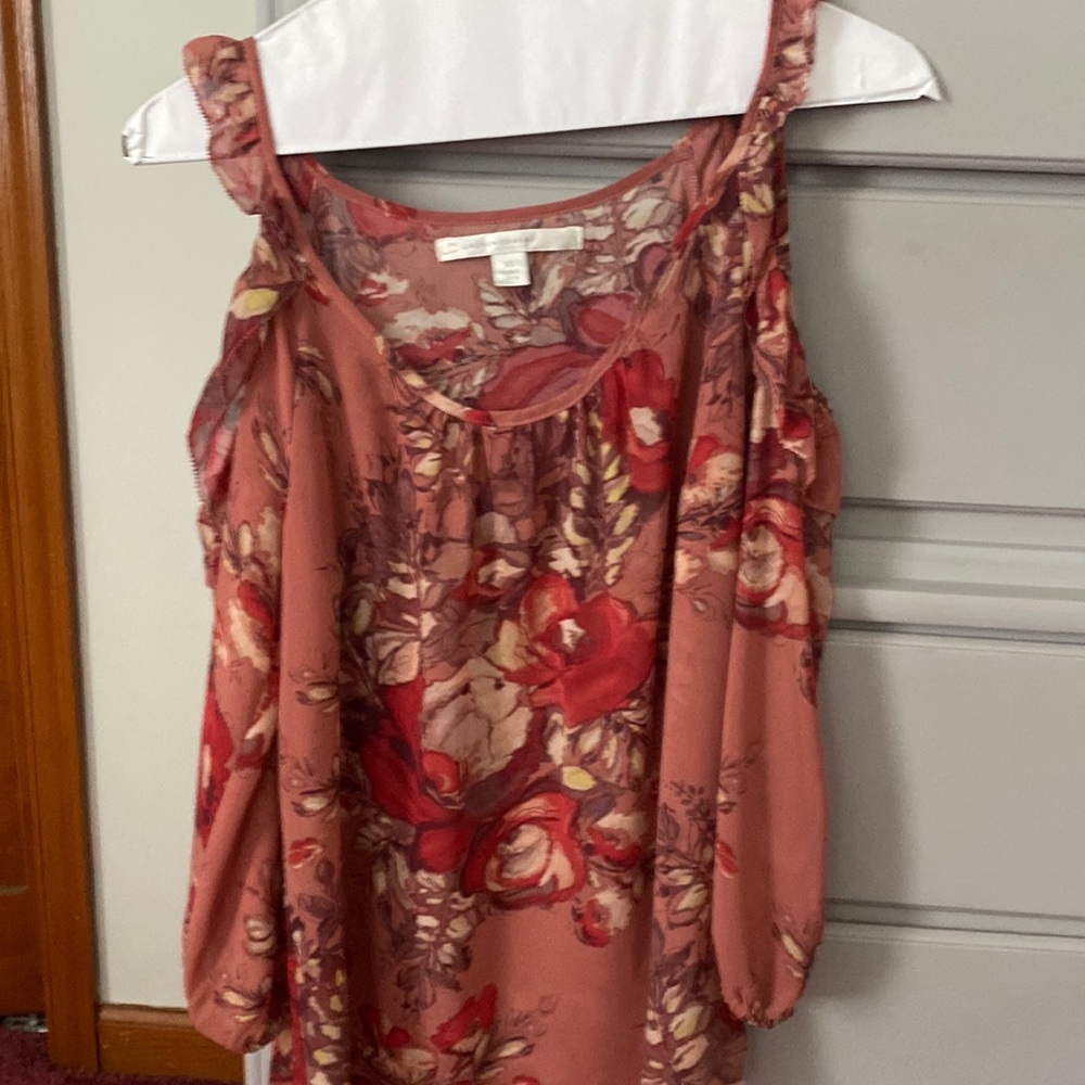 Cold shoulder sheer blouse